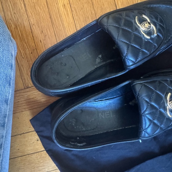 Authentic Chanel Black Tab Quilted Loafers size 39 - Picture 8 of 8